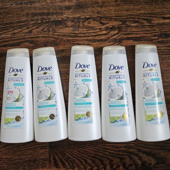 5 pack Dove Nourishing Vitruals Coconut & Hydration Shampoo‎  12 oz Each - Picture 1 of 3